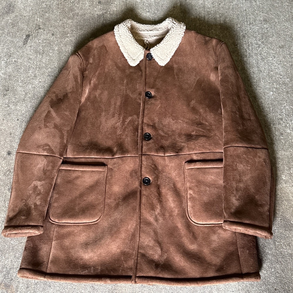 Vintage Ralph Lauren Black Label Western Sherpa Lined Jacket Coat Size 50/52